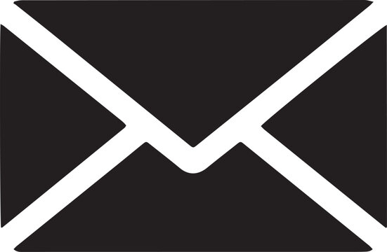 Minimalist Black Mail Envelope Icon Isolated on White. Simple Contact Email Vector Illustration for Web Design. 