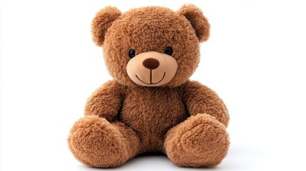 Fototapeta premium Plush teddy bear sitting, studio shot, use for kids' products, or gifts