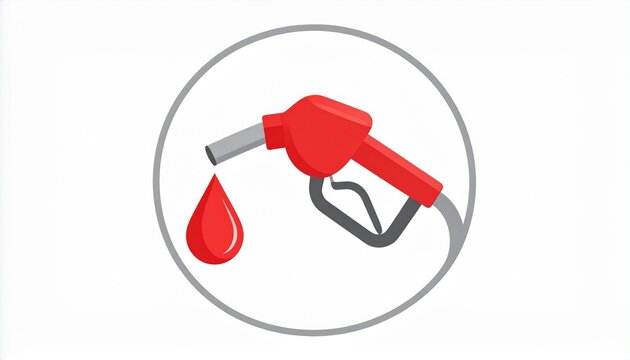 Colorful Fuel Nozzle With Oil Drop Minimal Concept