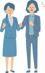 Fototapeta premium 上司に褒められて悦ぶ女性の新入社員のイラスト
