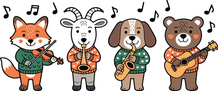 cartoon animal heads