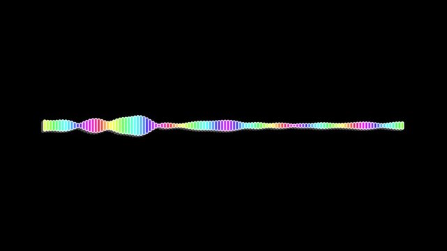 Neon Rainbow Audio Spectrum Waveform on Dark Futuristic Grid Background