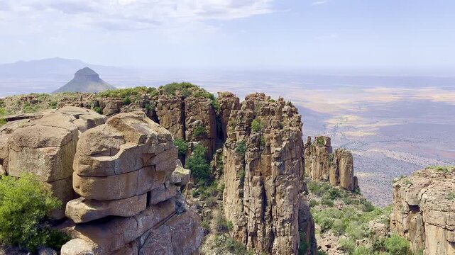 Scenic view of The Valley of Desolation in Graaff-Reinet, South Africa
