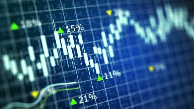 Red Stock Market Candlestick Chart Showing Financial Trading Trends