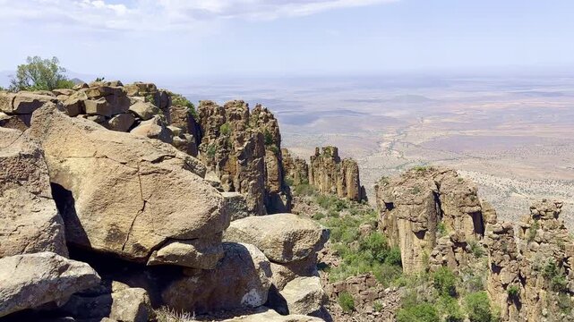 Scenic view of The Valley of Desolation in Graaff-Reinet, South Africa