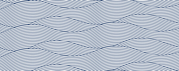 Blue water wave line pattern background. Vector illustration. Japanese style concept. vector eps 10 © ifon