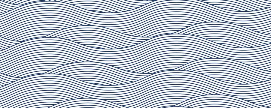 Blue water wave line pattern background. Vector illustration. Japanese style concept. vector eps 10