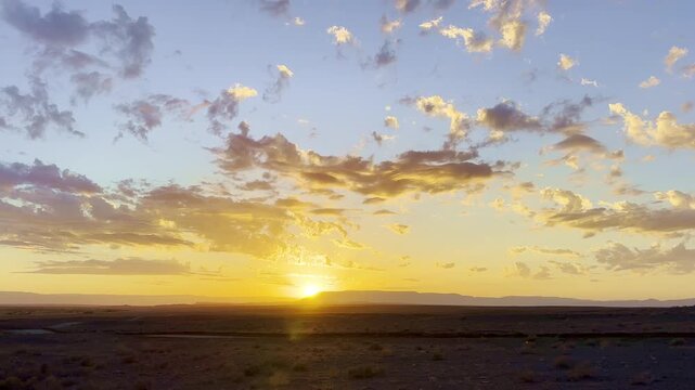 View of sunrise desert landscape in the Karoo, South Africa