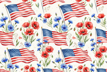 Obraz premium Pattern Memorial Day Patriotic