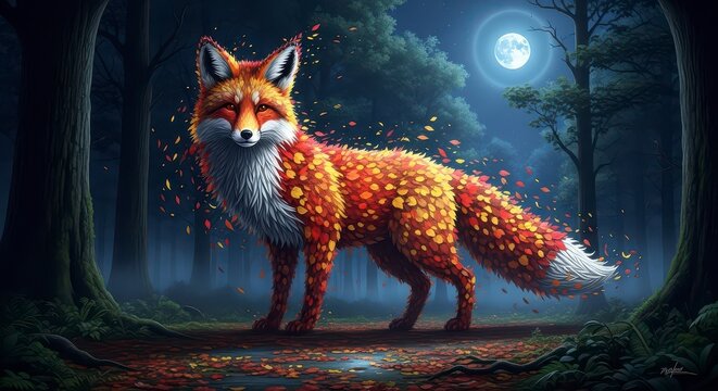 red fox in the forest