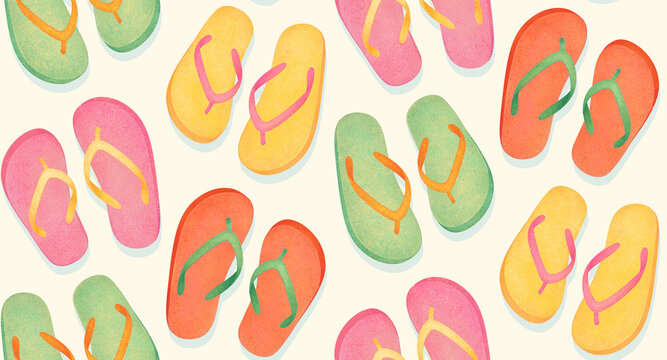 colorful seamless flip flops