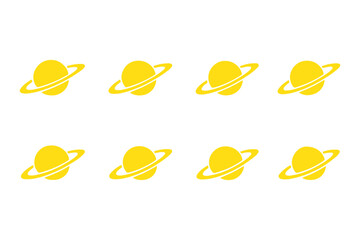 Planet Saturn with planetary ring icon silhouette vector illustration © Top