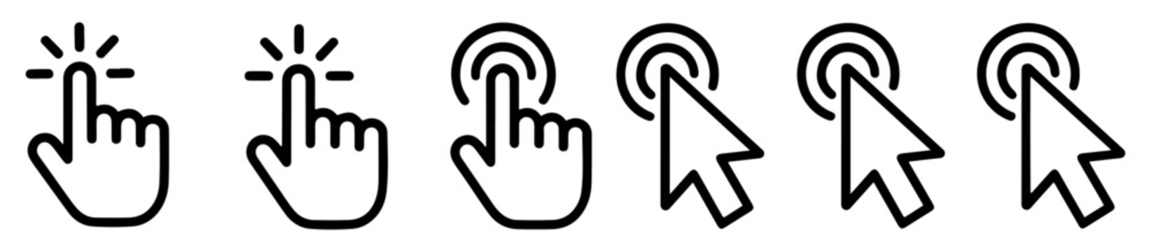 hand click cursor tap icon design