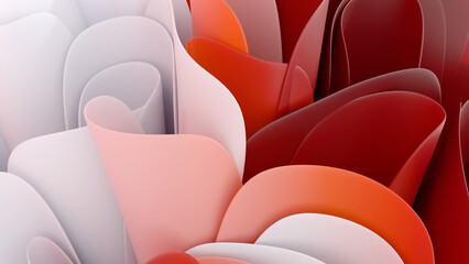 Obraz premium Abstract three-dimensional background with multi-layered smooth shapes and soft gradients. A modern, futuristic composition with dynamic curves for a stylish design.