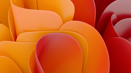 Fototapeta premium Abstract three-dimensional background with multi-layered smooth shapes and soft gradients. A modern, futuristic composition with dynamic curves for a stylish design.