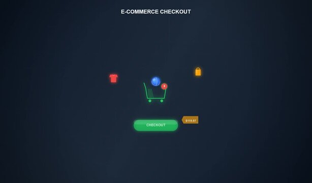 Shopping Cart Checkout Animation - E-commerce Purchase Success
