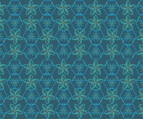 Fototapeta premium Creative Contemporary Colorful Geometric Leaf Abstract Seamless Pattern with Transparent Layering and Grid Elements