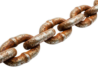 Fototapeta premium Heavy Rusty Metal Chain Links Showing Age And Corrosion Texture