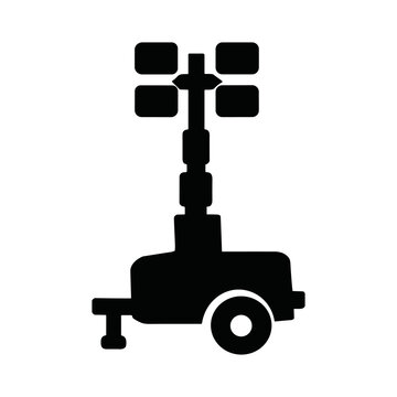 Light tower construction solid black icon vector illustration