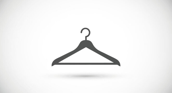 Minimalist Clothes Hanger Icon on White Background Symbolizing Fashion and Wardrobe