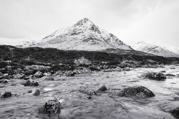 Buachaillee Etive mor  covered in snow. Glencoe, Scotland. © Sonny