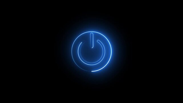 power button Glowing neon Power on off button icon isolated.