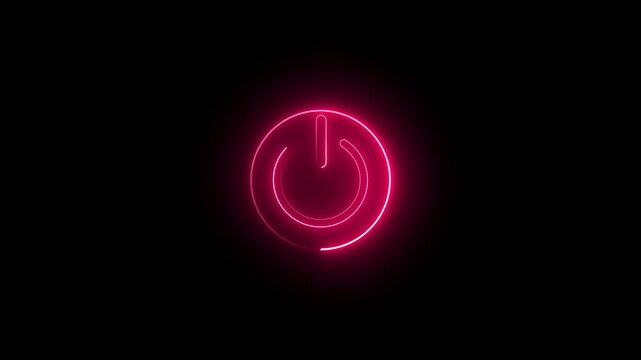 power button Glowing neon Power on off button icon isolated.