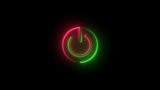 power button Glowing neon Power on off button icon isolated.