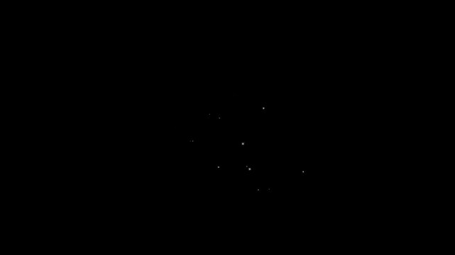 Glitter sparkle magic star animation, white twinkling particles with glowing fairy dust trail, shimmering light overlay, 4K seamless festive loop, motion graphics in After Effects on black screen