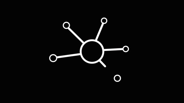 3D dots and lines. Digital network connection. Animation of a futuristic sphere. 