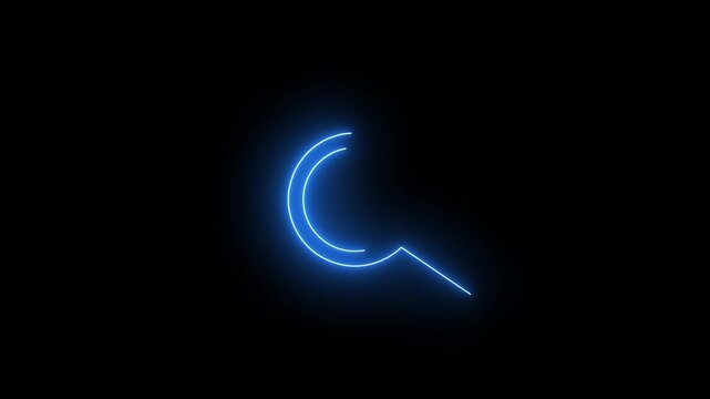 Magnifying Glass or Search Icon Set and Zoom In, Zoom Out Design. Search Location icon. Search bar neon icon search tool magnify zoom on black background.