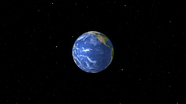 Earth floating in starry cosmos vastness showing continents and oceans planet space. Earth floating cosmos concept for space visuals. Earth floating cosmos detailed rotation .