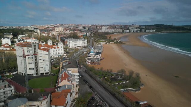 Aerial view of the Bay of Santander in Northern Spain