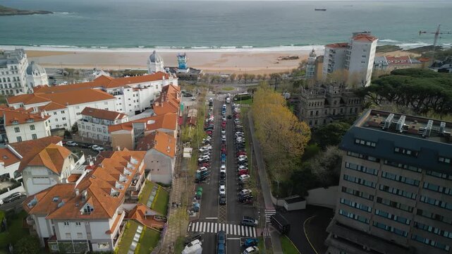 Aerial view of the Bay Area of Santander in Northern Spain