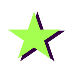 Obraz premium Bright lime star with bold purple accents