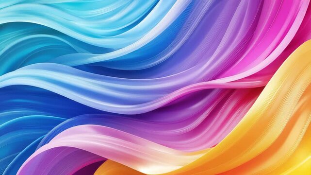 Vibrant flowing fabric waves creating dynamic colorful patterns in motion