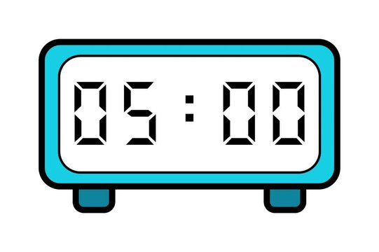 blue digital clock video with 00:00 to 24:00