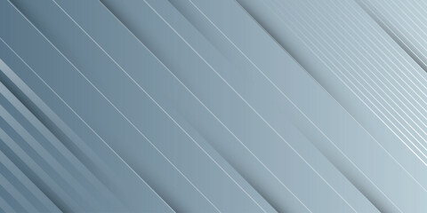 Obraz premium Abstract background with modern and elegant white horizontal stripes decoration. Minimalist line style concept with paper cut effect on smooth background. Vector EPS. 2