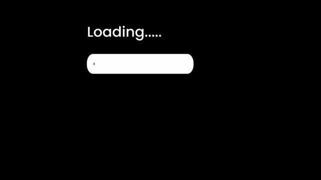 Retro blue progress bar loading animation with percentage counter on black background representing data loading, system processing and digital interface concept HD 1080