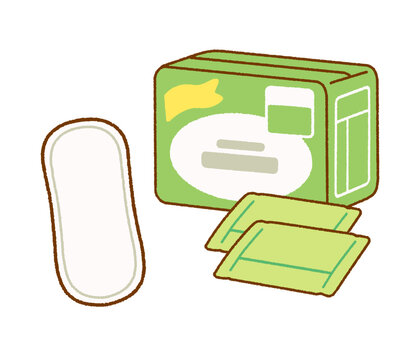 やさしいタッチの生理用品(おりものシート)イラスト｜性教育・月経
