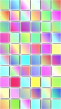Colorful mosaic tiles create a vibrant pattern covering a large surface area with a mix of hues and shades