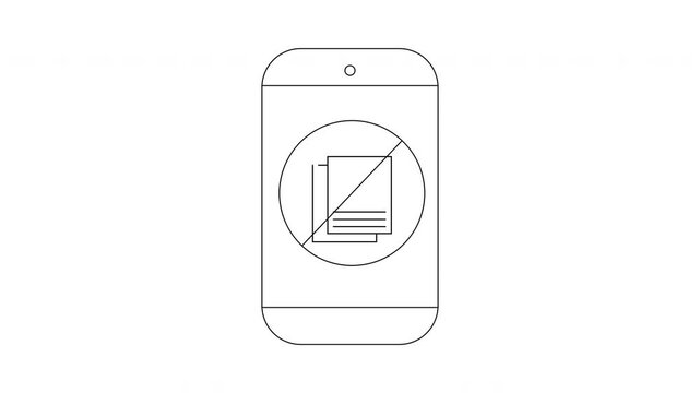 No Copying on Mobile Phone - Icon Animation Concept.