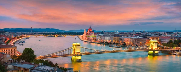 Sunset skyline panorama of Budapest, Hungary © Mapics