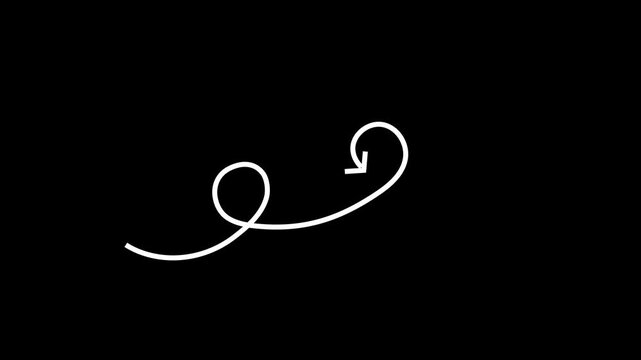 Animation of a line path from left to right point. Concept of movement, moving, flying and goal.