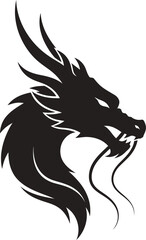 Obraz premium Majestic Dragon Head Silhouette Mythical Creature Design.