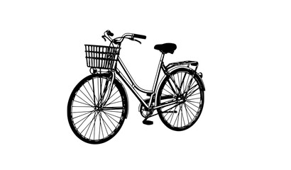 Fototapeta premium Retro bicycle vector illustration classic old bike design with basket