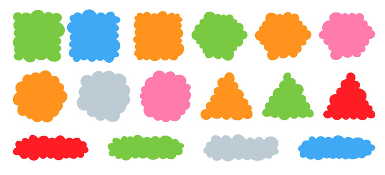 Abstract fluffy label shape with airy cloud form, soft rounded frame for backgrounds, banners and modern design elements