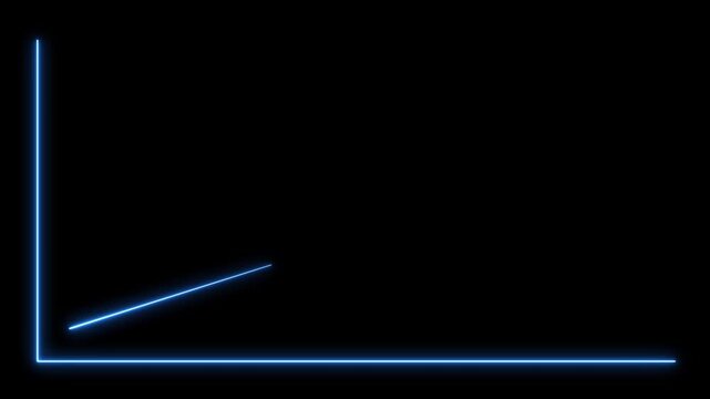Animated glowing fire arrow forms upward zigzag chart, symbolizing growth, on dark background. Business and financial chart for trading concept. 4K.