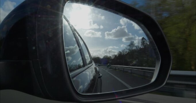 Car Rearview mirror Point of View of the passengers seat