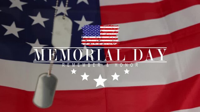 Memorial Day - Remember and honor with USA flag, Vector illustration. Memorial Day concept banner with salute vector illustration. 4K.